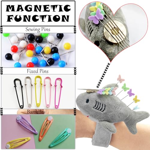 Cute Sharks Wrist Pin Cushion for Sewing with Magnetic