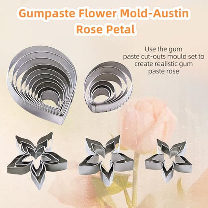 23pcs set Rose Petal Cutter Set Gum Paste Fondant Cake Cutters kitchen Supplies Baking Mould