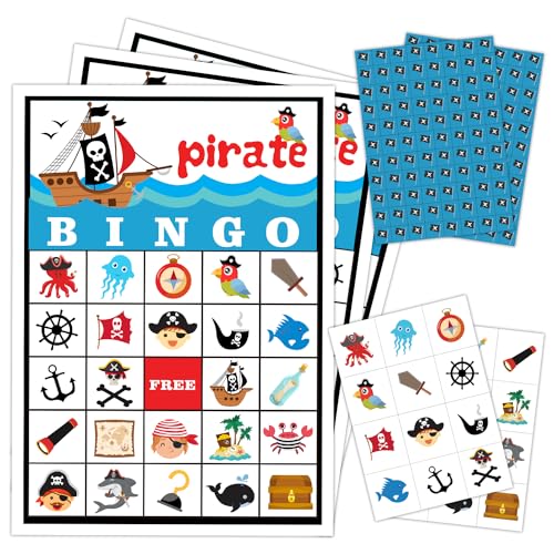 Pirate Ship Adventures Bingo Game Cards