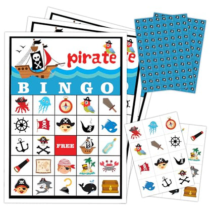 Pirate Ship Adventures Bingo Game Cards
