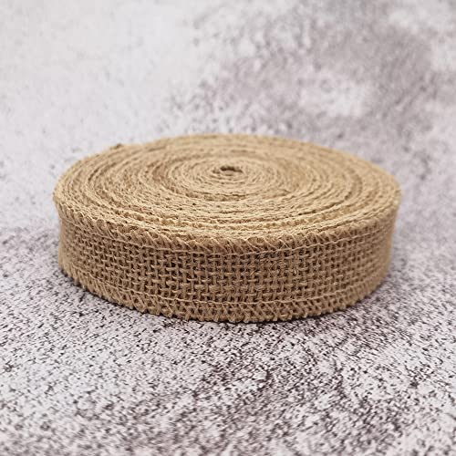 1" Natural Burlap Fabric Roll 10 Yards Jute Ribbon (30 Foot)