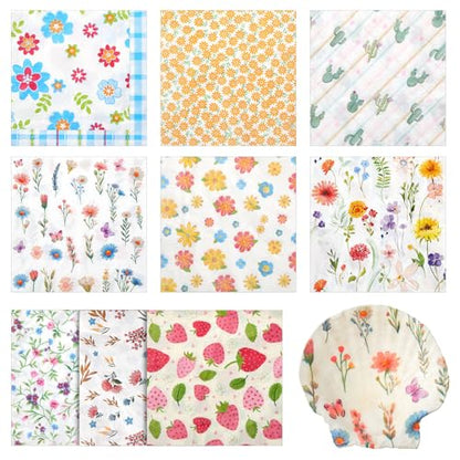 36 Pack 9 Styles Decoupage Napkins Little Colorful Floral Napkins (36 Count)