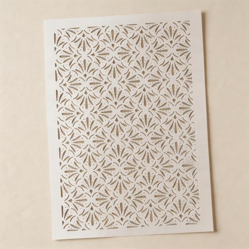 A4 Reusable Geometric Grass Texture Stencil for Painting