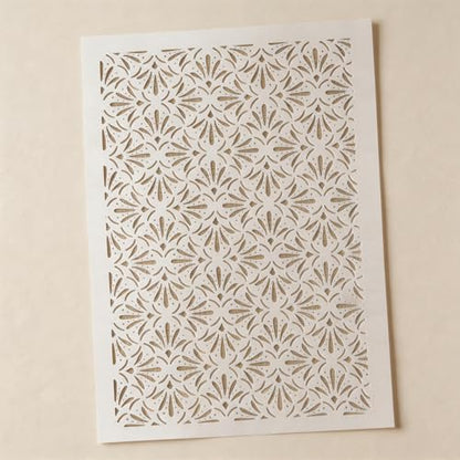 A4 Reusable Geometric Grass Texture Stencil for Painting