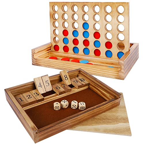 Shut The Box & 4 in a Row Tables Game Set