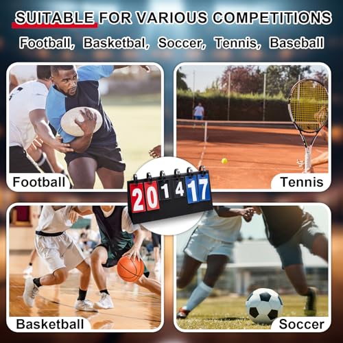 2 Pcs Portable Score Keeper with Storage Bag Flip Basketball Scoreboard Tabletop Scoreboard Flipper for Indoor Outdoor Sports Match P. E Classroom Activities Game