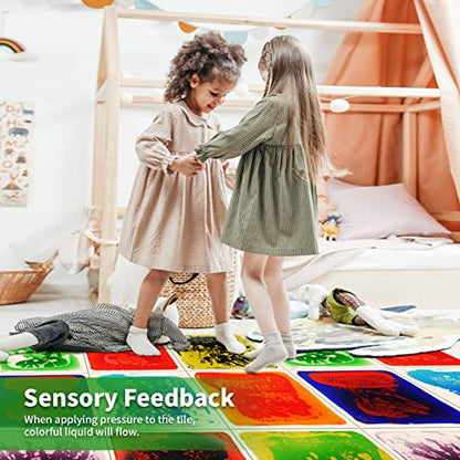 9 Pack 12" X 12" Sensory Tiles for Activity Play Centers for Children (9 Count)