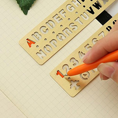 Brass Alphabet & Number Template Set of 2