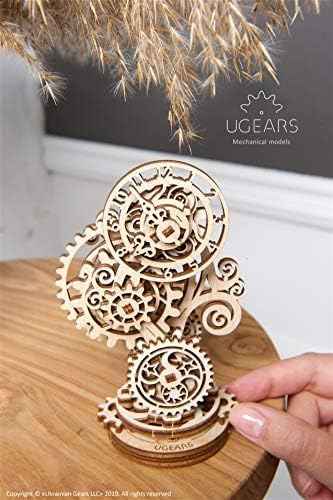 UGEARS Steampunk Clock 3D Wooden Puzzles for Adults - Wooden Model Kits for Adults Mechanical Build a Clock Kit Steampunk Decor Clocks Puzzle Brain Teaser, Hobby Set Home Decoration
