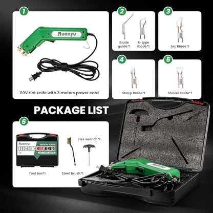 Electric Hot Knife Rope Fabric Cutting Tool Kit 4 Blades 600° C