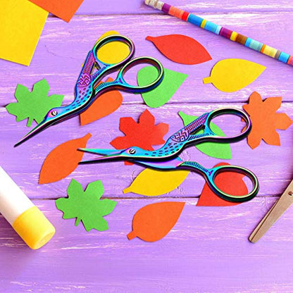 4PCS Vintage Stork Shape Sewing Scissors Stainless Steel Scissors (2 Count)