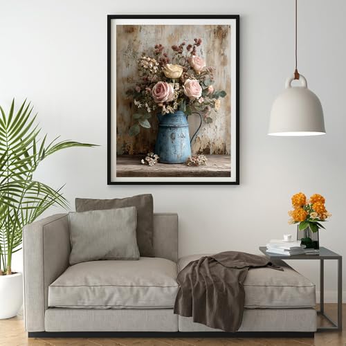14ct Counted Stamped Cross Stitch Kits for Adults Flowers Printed Cross Stitch Patterns Art Crafts Cross Stitch Supplies