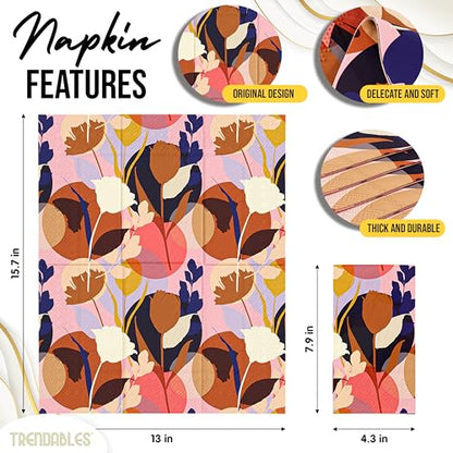 Floral Napkins for Decoupage 200 Pcs 3 Ply Floral Paper Napkins (200 Count)
