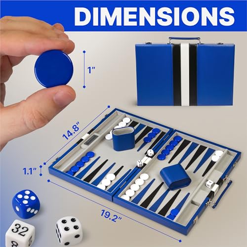 Large Blue Backgammon Sets for Adults