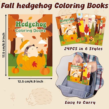 Fall Hedgehog Coloring Books (24 Count)