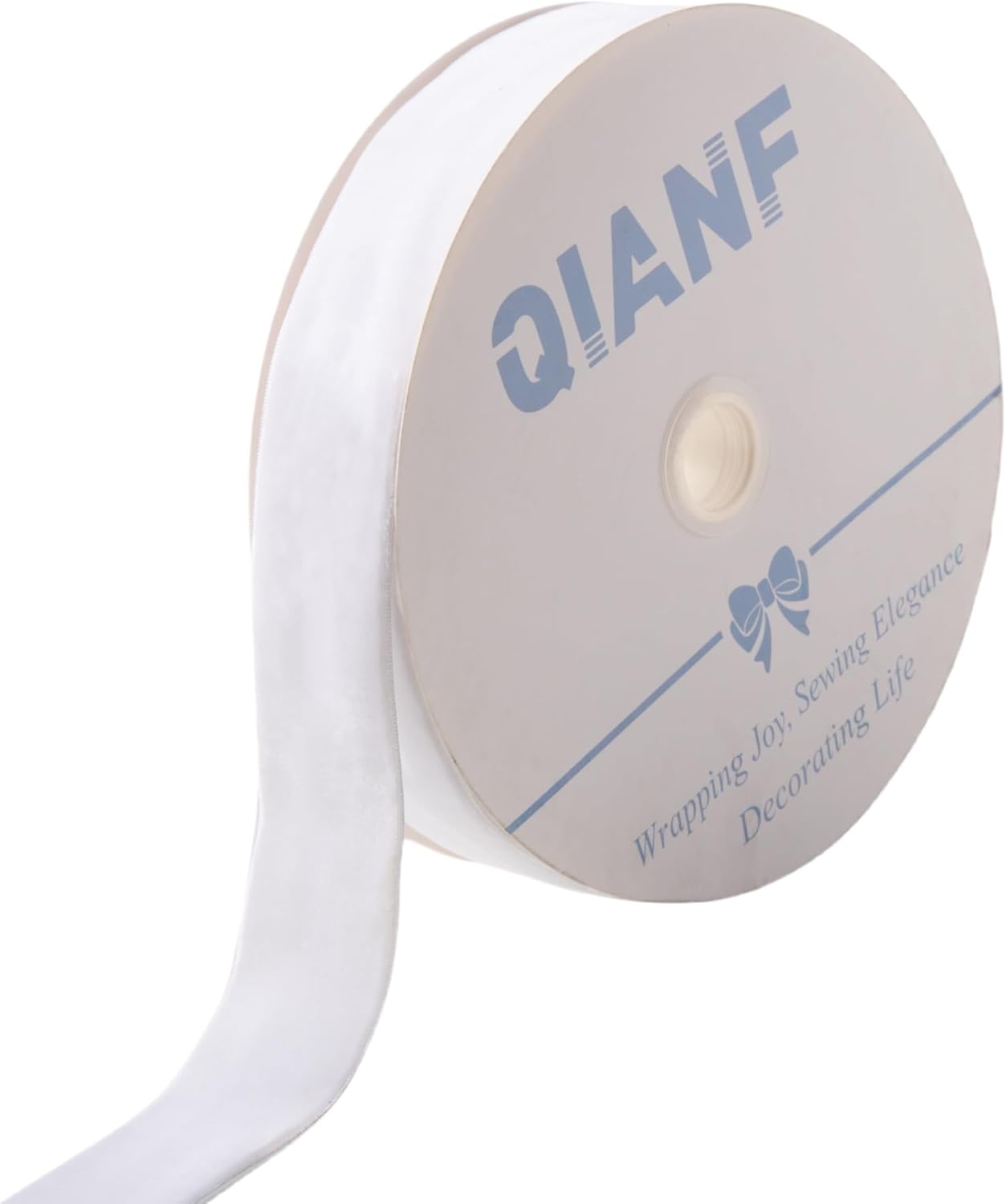 Velvet Ribbon, 1 1/2-Inch by 25-Yard Spool (White) - Crafty Corner