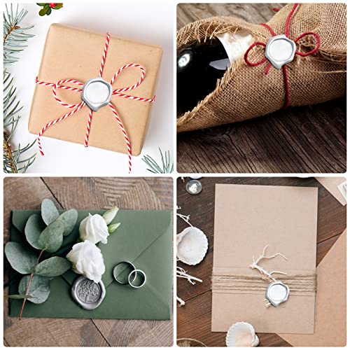 500 Pcs Silver Wax Seal Beads Octagon Sealing Wax Beads with 4 Pcs Tea Candles and 1 Pcs Wax Melting Spoon for Crafts Letter Wine Greeting Cards Sealing (7.7603 Ounce)