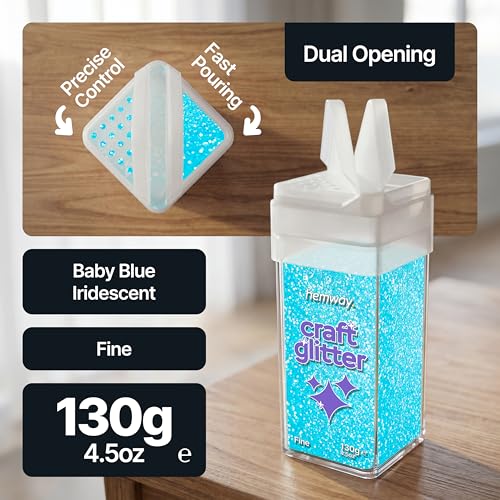Craft Glitter Shaker Baby Blue Iridescent 130g Fine (3.8 Ounce)