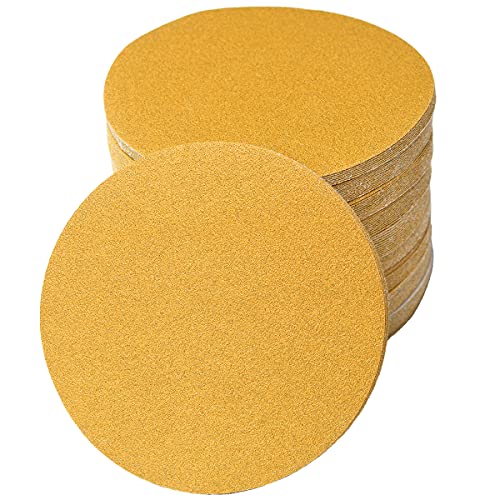 6-Inch No-Hole Hook and Loop Gold Sanding Discs 100-Grit, 100-Pack (100 Count)