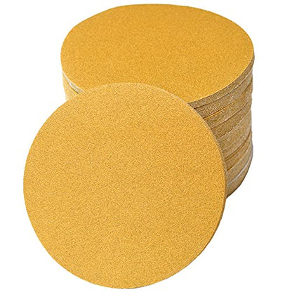 6-Inch No-Hole Hook and Loop Gold Sanding Discs 100-Grit, 100-Pack (100 Count)