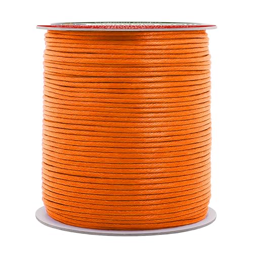 2mm Orange Waxed Cord