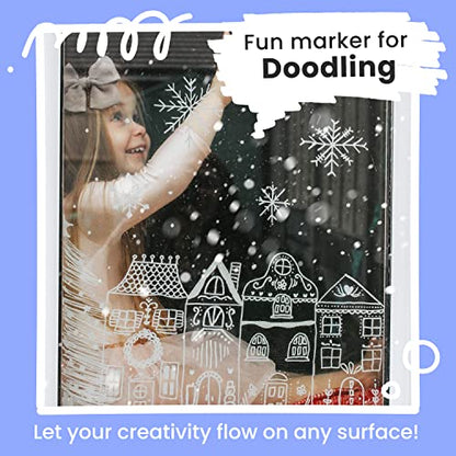 6 White Chalk Markers for Blackboard
