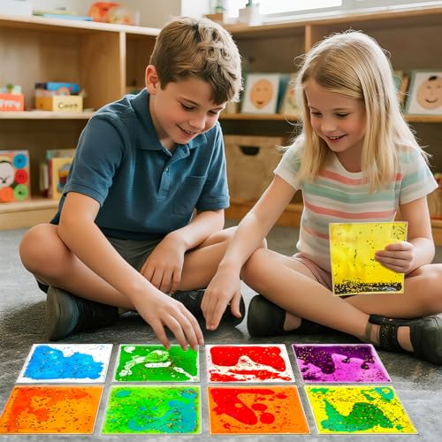 Squishy Liquid Sensory Tiles for Kids (9 Count)