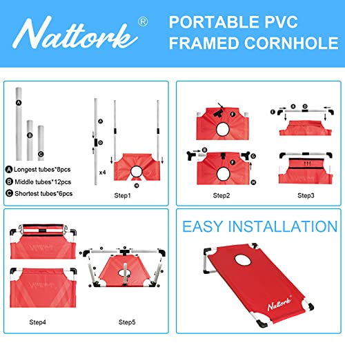 Portable Cornhole Set Collapsible Corn Hole Boards with 8 Cornhole Bean Bags and Carrying Case