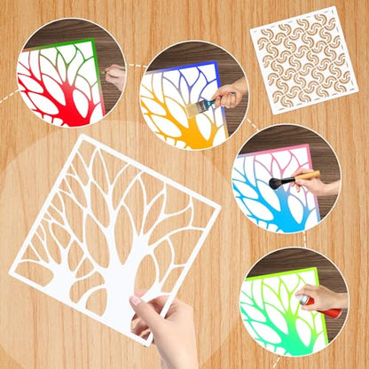 24Pcs Geometric Stencils for Painting (24 Count)