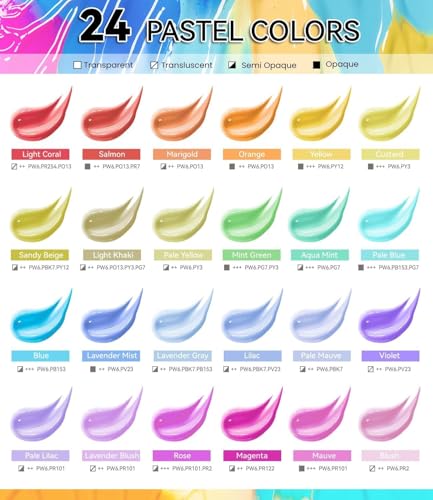 40 PCS Pastel Acrylic Paint Set