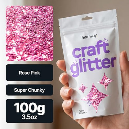 Craft Glitter Rose Pink 100g Super Chunky Glitter (100 grams)