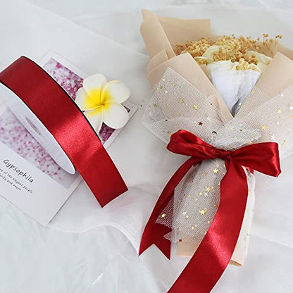 100 Yard Burgundy Satin Ribbon 1 (300 Foot)