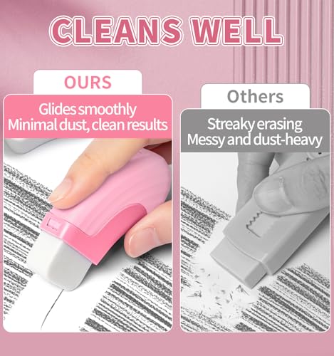 4 Color of Pack Rubber Erasers Sliding Retractable Eraser