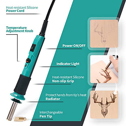 930 IV Pyrography Wood Burning Pen Kit Adjustable Temperature