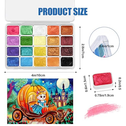 Mini Glitter Watercolor Paint Set (20 Count)
