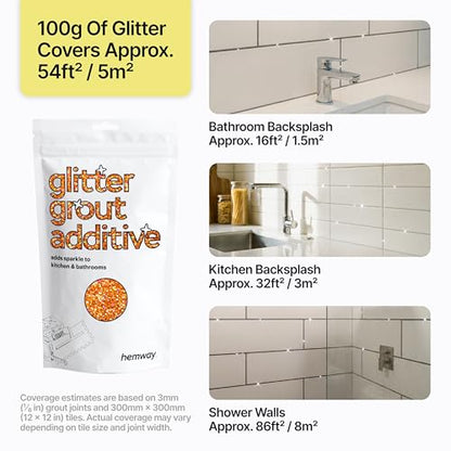 Copper Holographic Glitter Grout Additive 100g Metallic Flakes (3.52 Ounce)