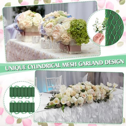 21 Pcs Floral Foam Garland 13.8ft Absorption Flower Holder Plant Foam Flower Green Sponge for Wedding Arch Door Tabletop Decoration Arrangement Home Garden Craft (13.8 Foot)