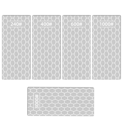 Diamond Sharpening Stone for 5 PCS Diamond Plate Honing Stone for Kitchen Sharpening Dull Knives Grindstone (5 Count)
