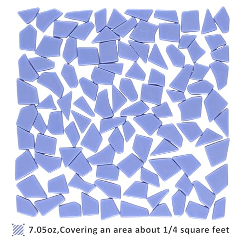 Blue Glass Mosaic Tiles for Crafts Bulk (7.05 Ounce)