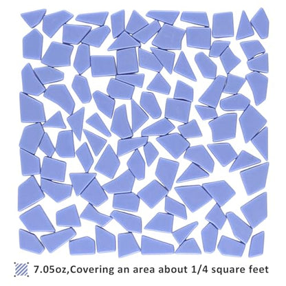 Blue Glass Mosaic Tiles for Crafts Bulk (7.05 Ounce)