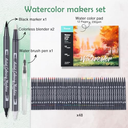 Watercolor Pens Set (48 Count)