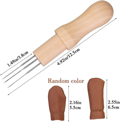 Mayboos Wool Felting Tool Kit - 3 Needles, Finger Protector for Home Craft Work