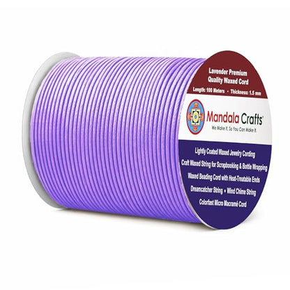1.5mm Lavender Waxed Cord