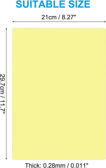 PATIKIL A4 Size Guided Reading Sheet, 5pcs Correction Lighting Gel Filter Colored Overlay Transparent Color Film for Classroom Photo Studio, Yellow