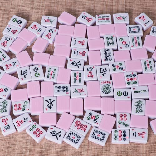 American Mahjong Tile Set with 166 Pink Back Tiles (166 Count)