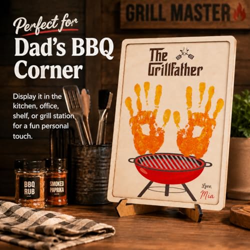 Grillfather BBQ Handprint Father's Day Crafts for Kids