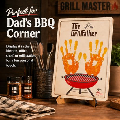 Grillfather BBQ Handprint Father's Day Crafts for Kids