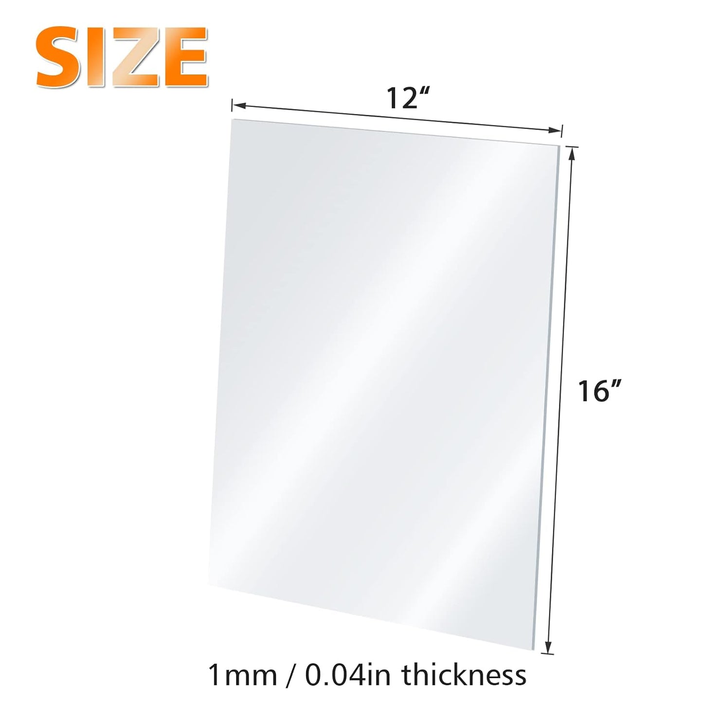 Egofine Plexiglass Sheets Acrylic Sheets 4 Pack of 12x16’’ 0.04 Thick Clear Plastic Cast Transparent Plexi Glass for Crafting Projects, Replacement Picture Frame Glass, DIY Display, Easy to Cut