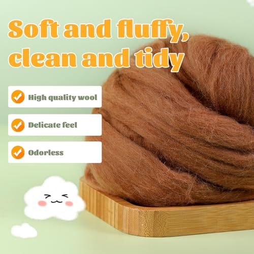 3.53oz Needle Felting Wool Roving Wool for Felting Wool Felting Supplies