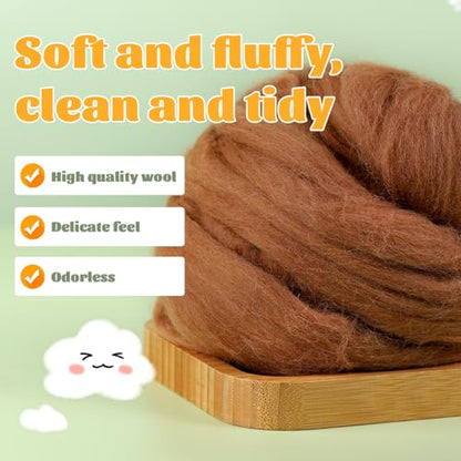3.53oz Needle Felting Wool Roving Wool for Felting Wool Felting Supplies